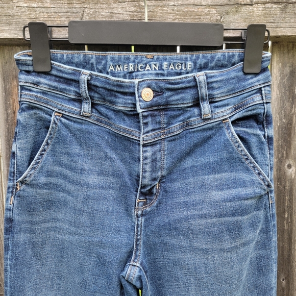 American Eagle Outfitters Super High Rise Flare Women's Blue Jeans Size 4 - Picture 6 of 12
